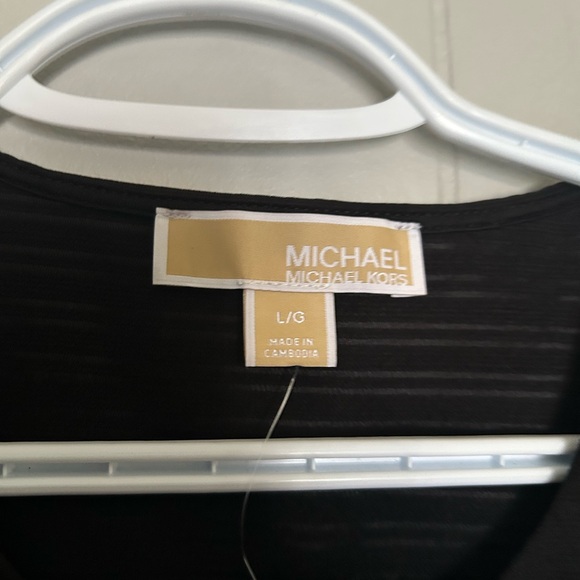 Michael Michael Kors Black Lace-Up Sleeveless Blouse Gold Grommet Top - Picture 2 of 5